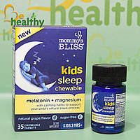 Мелатонин + магний для хорошего сна, для детей от 3 лет, Mommy's Bliss, вкус винограда,35 жевательных таблеток