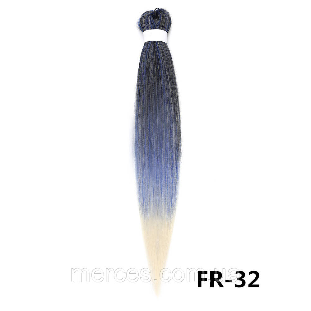 Канекалон чорний+синый+свытлий блонд ізі брейд омбре Easy Braid Низькотемпературний матеріал EZ FR-32