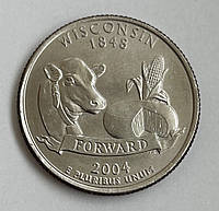 США 25 центів (квотер) 2004, Штати та території: Вісконсін. UNC