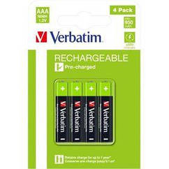 Акумулятори Verbatim AAA/HR03 NI-MH 950 mAh BL 4 шт.