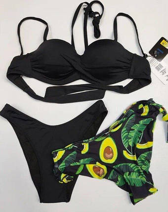 Купальник с 2 плавками SISIANNA 58816-1 Уляна черный(В НАЛИЧИИ ТОЛЬКО 46 УКР р-ры), фото 1