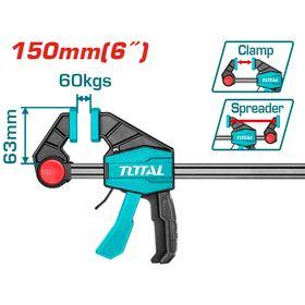 Струбцина TOTAL THT1340601 швидкозатискна, 63х150 мм, 60 кг