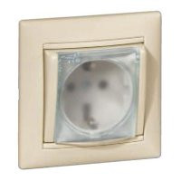 Розетка з заземленням з кришкою вологозахищена ip-44 774120 Legrand Valena слонова кістка, фото 1