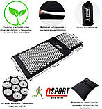 Масажний килимок Аплікатор Кузнєцова + подушка масажер для спини/шиї/голови OSPORT Pro (apl-777), фото 2