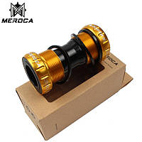 Каретка Meroca BB52 Hollowtech 2, 68/73мм, BSA (BC 1.37) для МТВ | Золотая