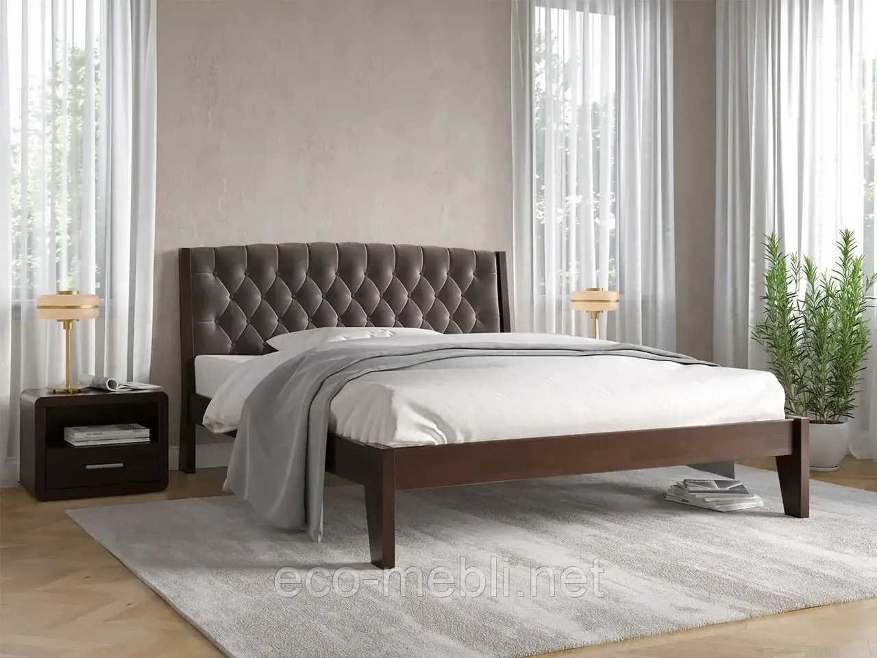 Двоспальне ліжко ARBOR DREV "Алекс " сосна, фото 1