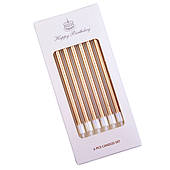 Свічки для торта Металік АНТИЧНЕ ЗОЛОТО в коробці 6 шт.