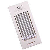 Свічки для торта Металік СРІБЛО в коробці 6 шт.