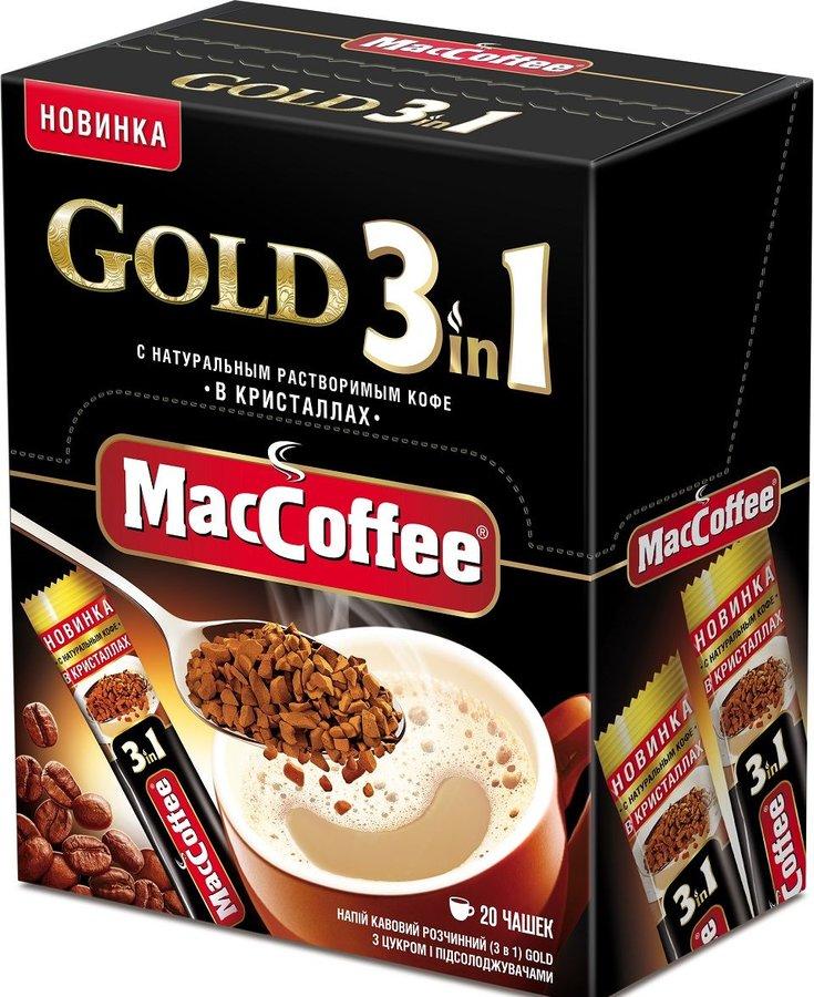 Кава 3в1 Gold розчинна MacCoffe 20шт 09956