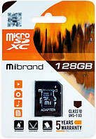 Флеш карта microSDXC (UHS-1 U3) Mibrand 128Gb class 10 (adapter SD) MICDHU3/128GB-A