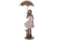 Декоративная статуэтка Девочка под зонтом с собакой, 9.5*11*25.5см, в упаковке 2шт. ( K07-450)