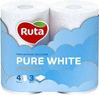 Папір туалетний Ruta Pure White 4 рулони 3 шари білий