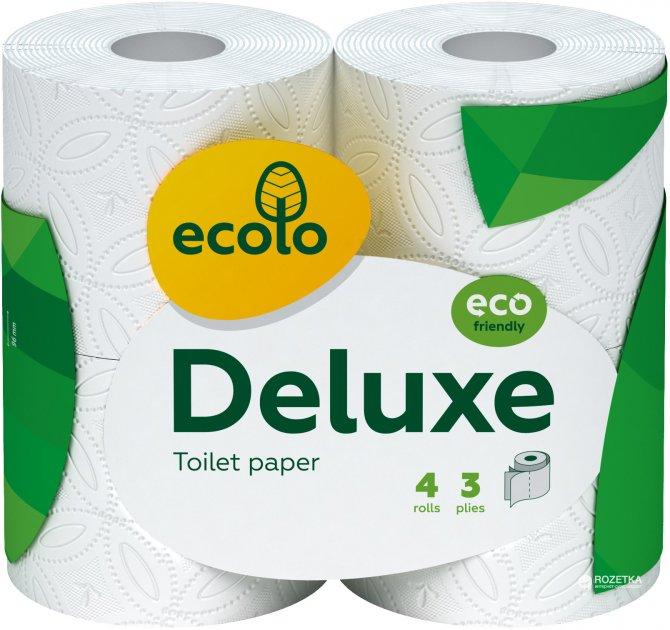 ПАПІР ТУАЛЕТНИЙ Ecolo Deluxe білий (4 шт)