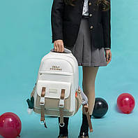 Рюкзак в корейському стилі для ноутбука, навчання чи повсякденного використання Молочного кольору.