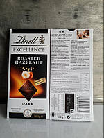 Черный шоколад Lindt Excellence Roasted Hazelnut Dark Chocolate, весом 100 грамм.