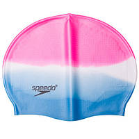 Шапочка для плавания силиконовая розово-синяя Speedo SP-1PB