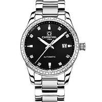 Женские классические часы серебряные Carnival Luiza Black Denwer P Жіночий класичний годинник срібний Carnival