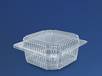 Пластиковий контейнер блістер із кришкою, для горячих харчових продуктів, (ПС-54), прозорий, Арт.48708