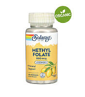 Solaray, Метилфолат, лимон, 800 мкг, Витамин В9, b9, 60 пастилок