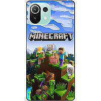 Силіконовий чохол бампер для Xiaomi Mi 11 Lite з малюнком Minecraft Майнкрафт