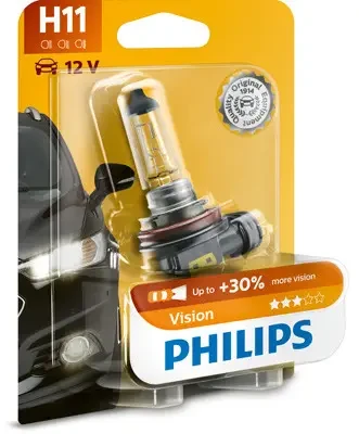 Лампа автомобільна H11 12V 55W PGJ19-2 PREMIUM + 30% ближня дальня протитуманна PHILIPS