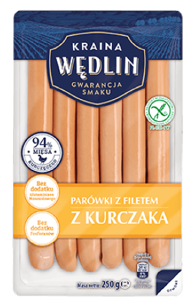 Сосиски без глютену курячі Kraina Wedlin 250гр