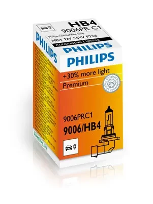 Лампа автомобільна HB4 12V 51W P22D PREMIUM + 30% ближня дальня протитуманна PHILIPS