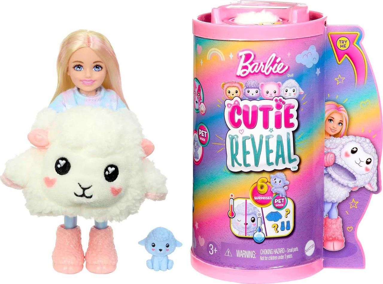 Ігровий набір Barbie Cutie Reveal Chelsea Cosy Cute Tees Lamb Міні-лялька Челсі в костюмі ягняти