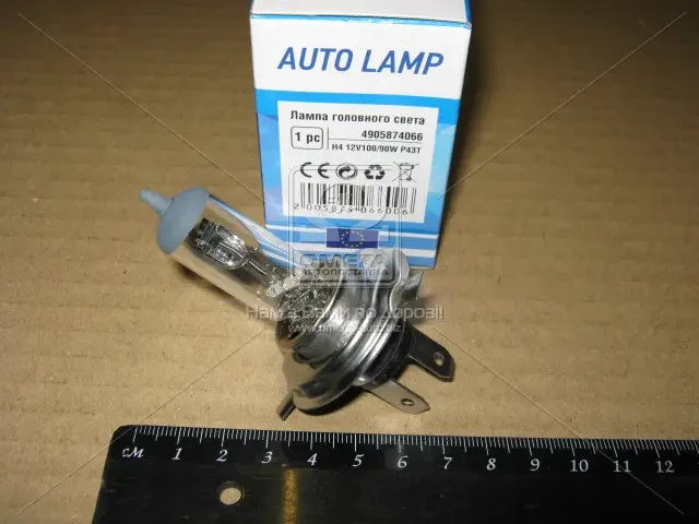 Лампа автомобільна H4 12V P43T ближній фарний + дальній 100/90W Tempest