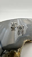 Серебрянные серьги-гвоздики с муассанитами 5 мм