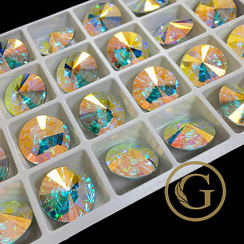 Ґудзики Lux стекло колір Crystal AB (хамелеон)  (Виберіть розмір)