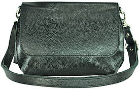 Клатч жіночий шкіряний Crossbody Midi чорний