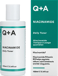 Зволожувальний тонер для обличчя Q+A Niacinamide Daily Toner 100 МЛ (оригінал оригінал Англія)