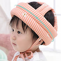 Защитный детский шлем на голову для ребенка Boilezi AP018 56 см в полоску Розовый
