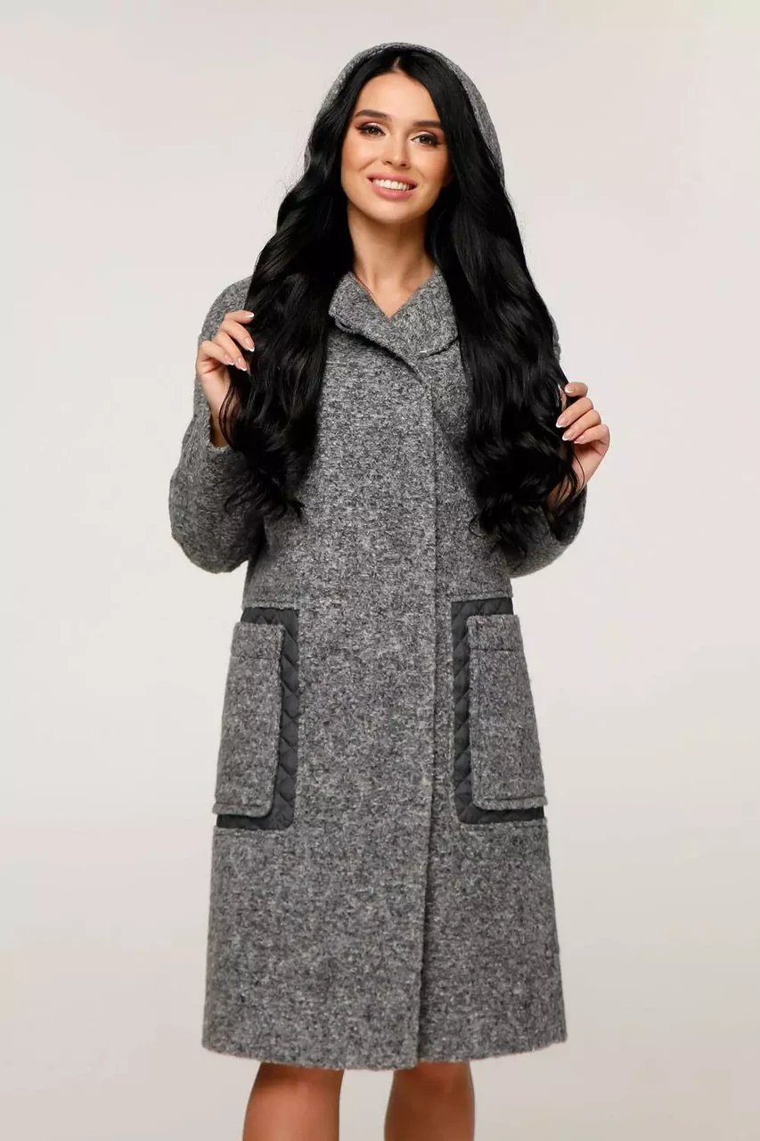Жіноче пальто демісезонне з капюшоном В-1248 Тон 1026, фото 1