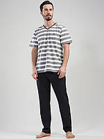 Батальная мужская трикотажная пижама футболка и брюки свободного кроя Vienetta