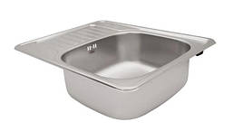 Мийка кухонна прямокутна врізна 580*480/180 (0.8 мм) із сифоном, мийка для кухні