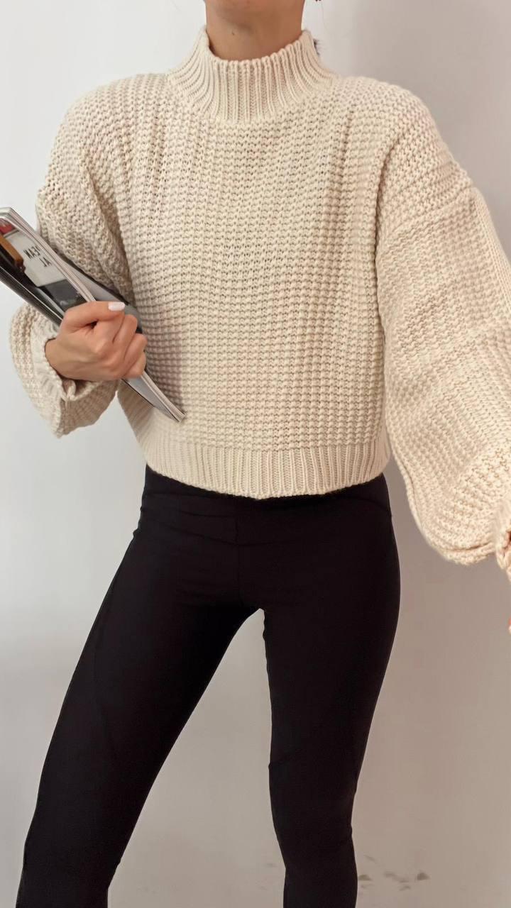 Теплий і стильний жіночий светр, Красивий жіночий одяг модна укорочена кофта