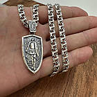 Срібний кулон Архангел Михайло та ланцюжок чоловічий комплект із чорнінням 925 проба, фото 2