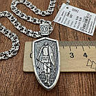 Срібний кулон Архангел Михайло та ланцюжок чоловічий комплект із чорнінням 925 проба, фото 6