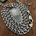 Срібний кулон Архангел Михайло та ланцюжок чоловічий комплект із чорнінням 925 проба, фото 3