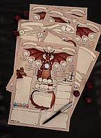 Аркуш персонажа для Dungeon and Dragons (D&D) 5e, Набір "Аркуші легендарних пригод" анг. переклад.