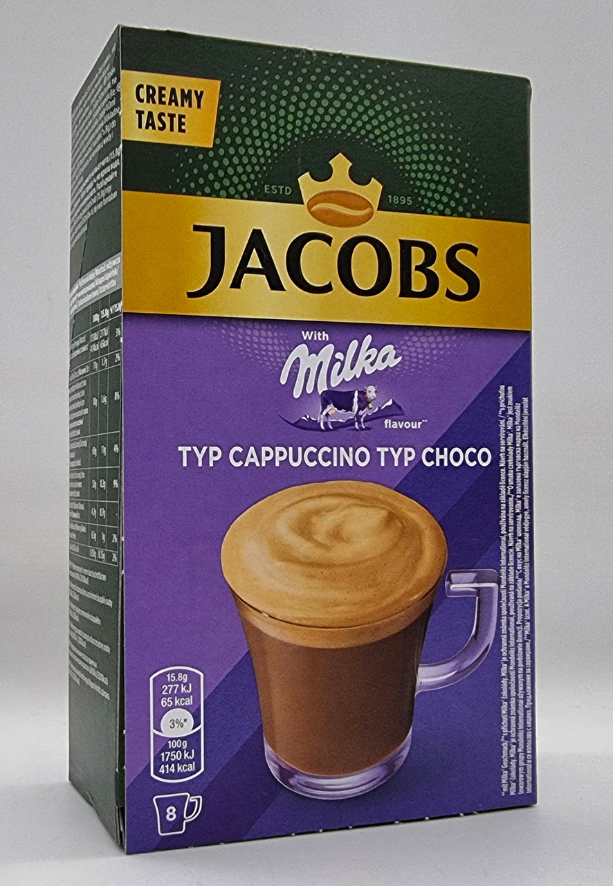 Jacobs, Milka Choco Cappuсcino, 8 шт. х 15.8 г, Напій кавовий розчинний зі смаком шоколаду Мілка