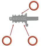 Комплект ущільнювачів крана пари та гарячої води кавомашин Delonghi ESAM, фото 4