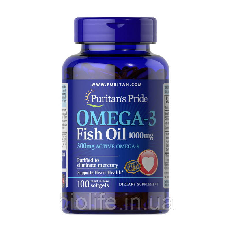 Omega-3 Fish Oil 1000 mg (100 softgels)