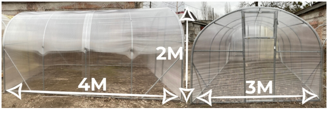 Теплиці Веган 3×4м Квадратна оцинкована труба Полікарбонат 4 мм bigtorg.in.ua