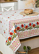 Скатертина лляна 110х150 см (кухонний стіл) Сірий мак