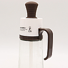 Багатофункціональний диспенсер для рідин 2в1 на 630мл + пензлик, Коричневий / Кухонний дозатор для олії, фото 7