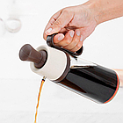 Багатофункціональний диспенсер для рідин 2в1 на 630мл + пензлик, Коричневий / Кухонний дозатор для олії, фото 5