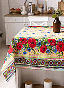 Скатертина лляна 110х150 см (кухонний стіл) Колосок